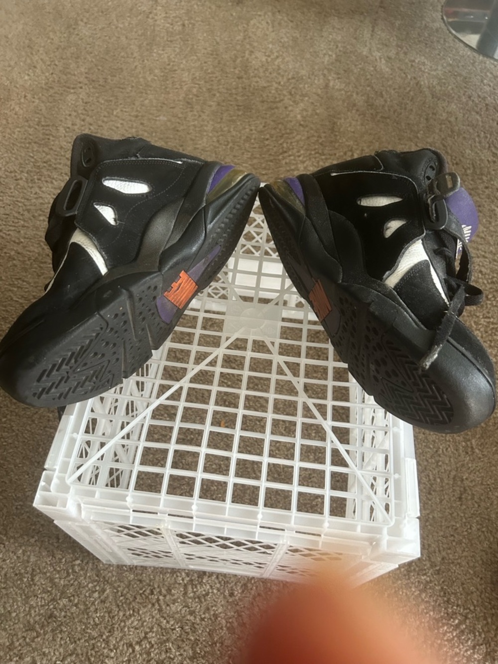 Men's Black and Purple High-Top Sneakers